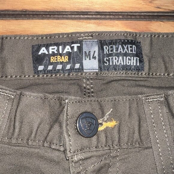 Ariat Rebar M4 Relaxed Straight Leg Jeans Mens Size 29x32 Cotton Thick Stitch - Picture 5 of 9